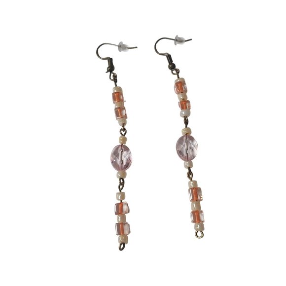 Handmade By Donovan Earrings Boho Bead Long Dangle Artisan Upcycled Twice Loved - Picture 6 of 6